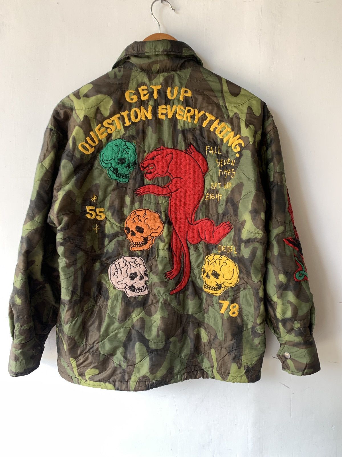 Vintage Diesel quilted jacket with embroidery vietnam war