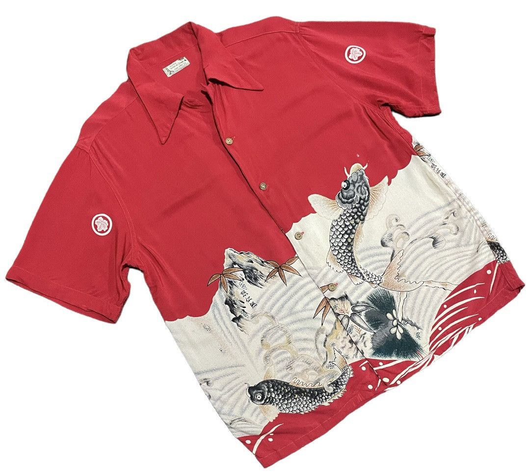 Denime 💥Denime Flying Sugoi Fish Japan Traditional Art Shirts Size US M / EU 48-50 / 2 - 2 Thumbnail