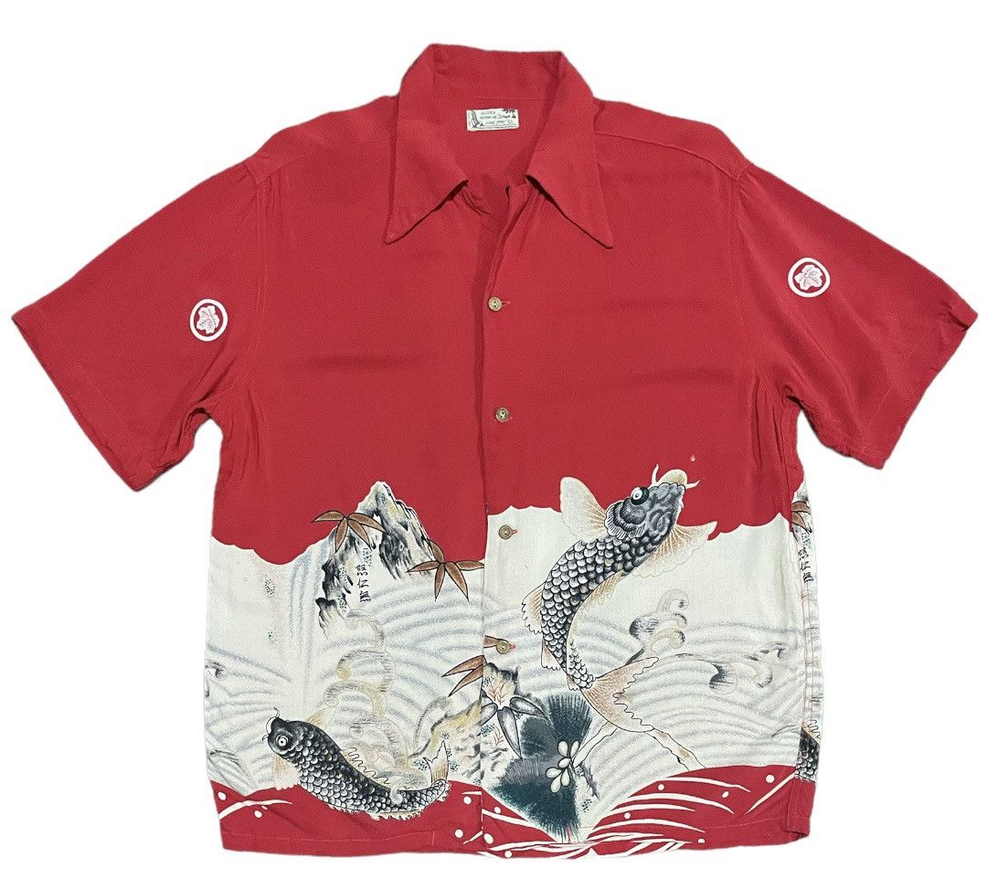 Denime 💥Denime Flying Sugoi Fish Japan Traditional Art Shirts Size US M / EU 48-50 / 2 - 1 Thumbnail