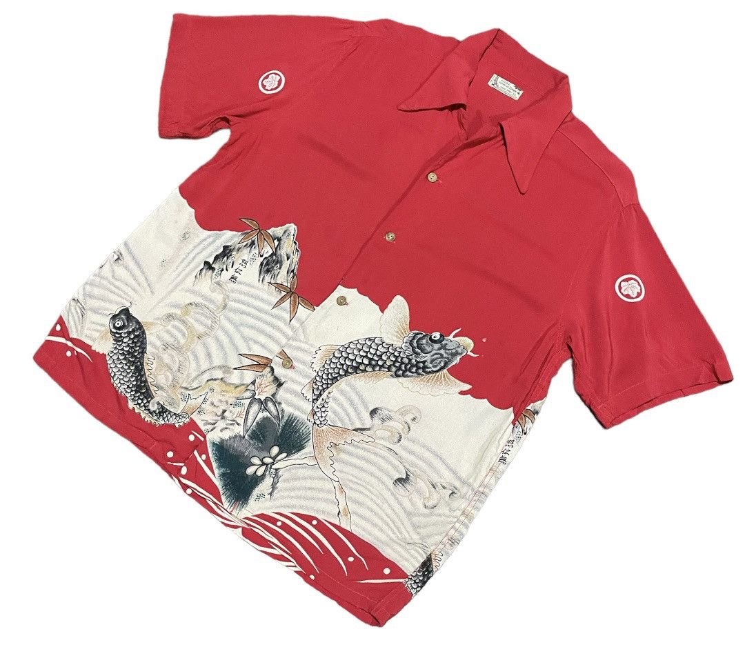 Denime 💥Denime Flying Sugoi Fish Japan Traditional Art Shirts Size US M / EU 48-50 / 2 - 3 Thumbnail