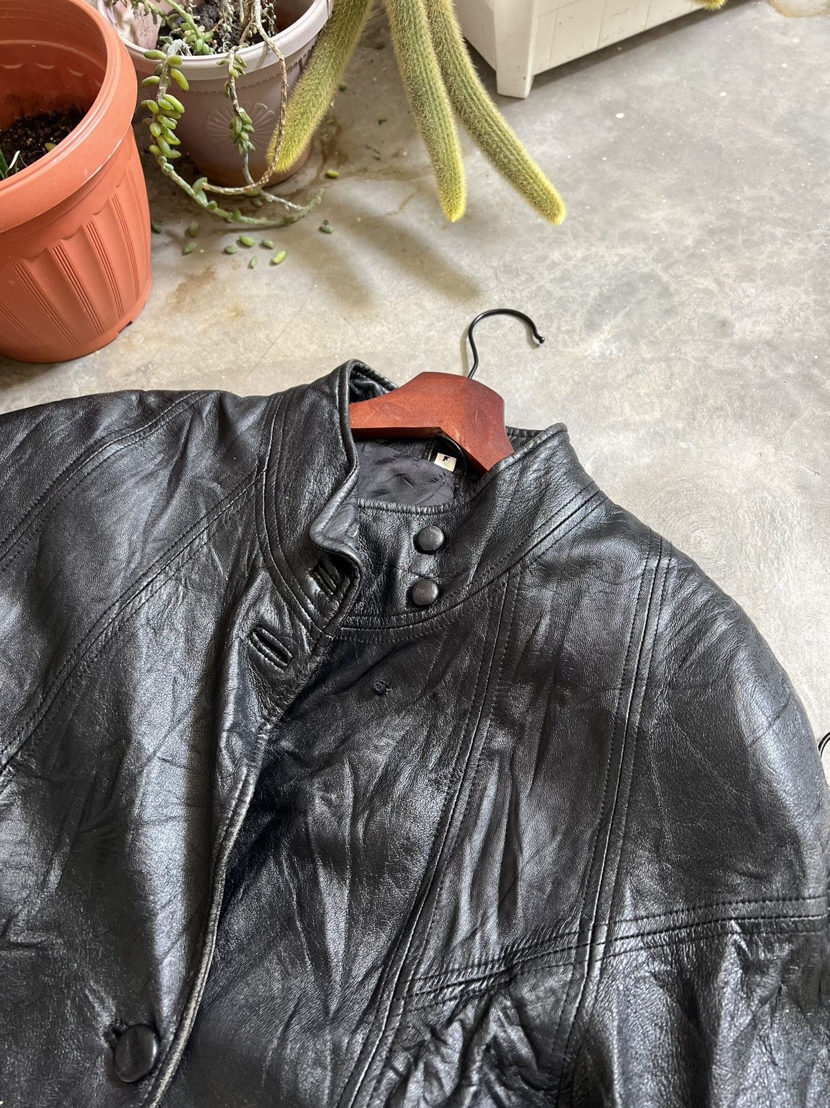 Vintage VTG 🏴‍☠️ Excellent Design Long Leather Jacket Size US M / EU 48-50 / 2 - 8 Thumbnail