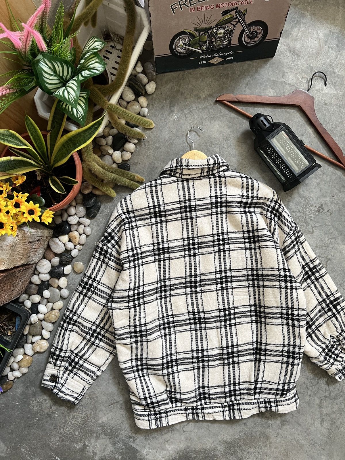 Japanese Brand × Vintage Vintage🖤 Plaid Flannel Sherpa Jacket Size US M / EU 48-50 / 2 - 9 Thumbnail