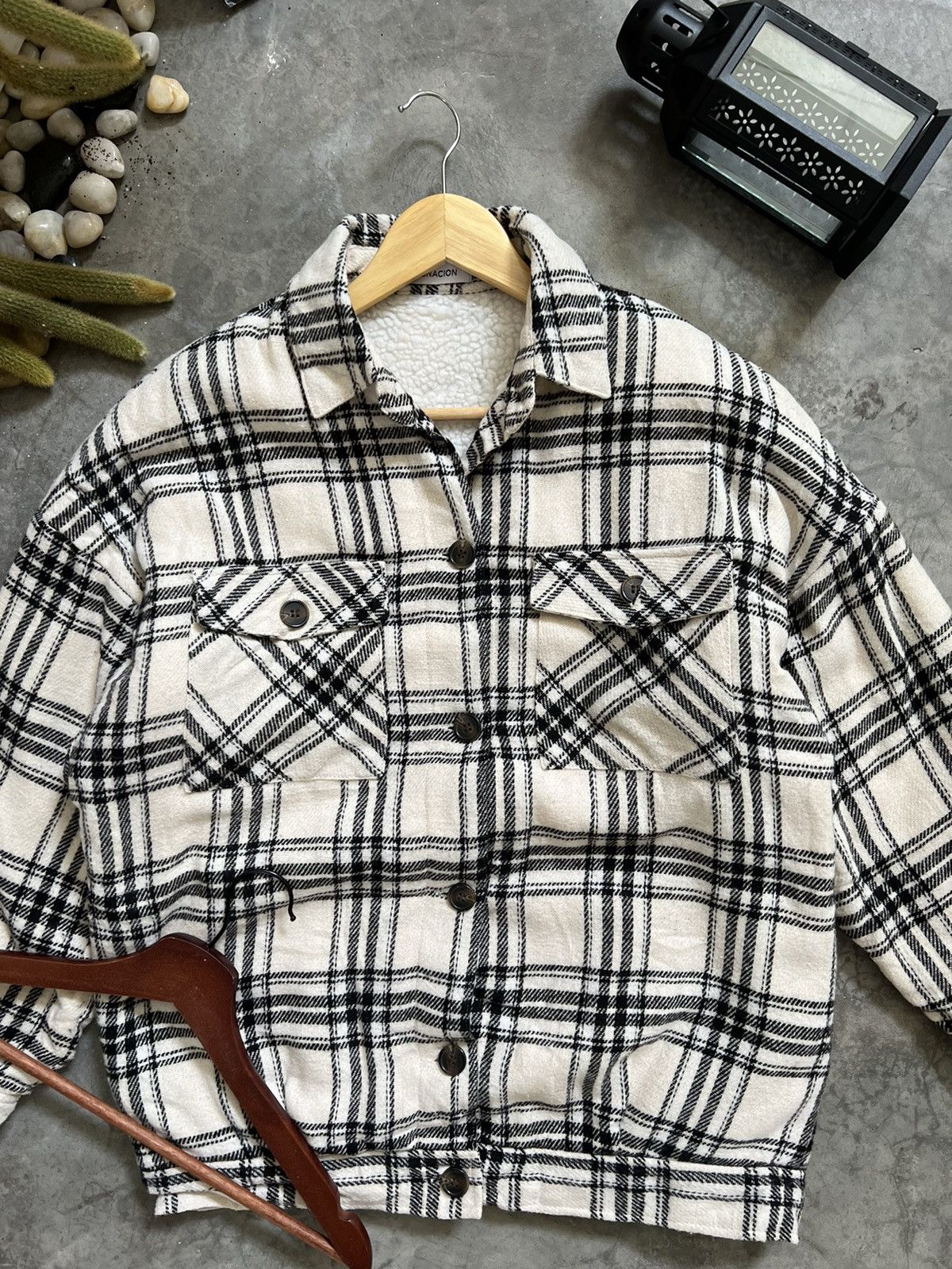 Japanese Brand × Vintage Vintage🖤 Plaid Flannel Sherpa Jacket Size US M / EU 48-50 / 2 - 18 Thumbnail
