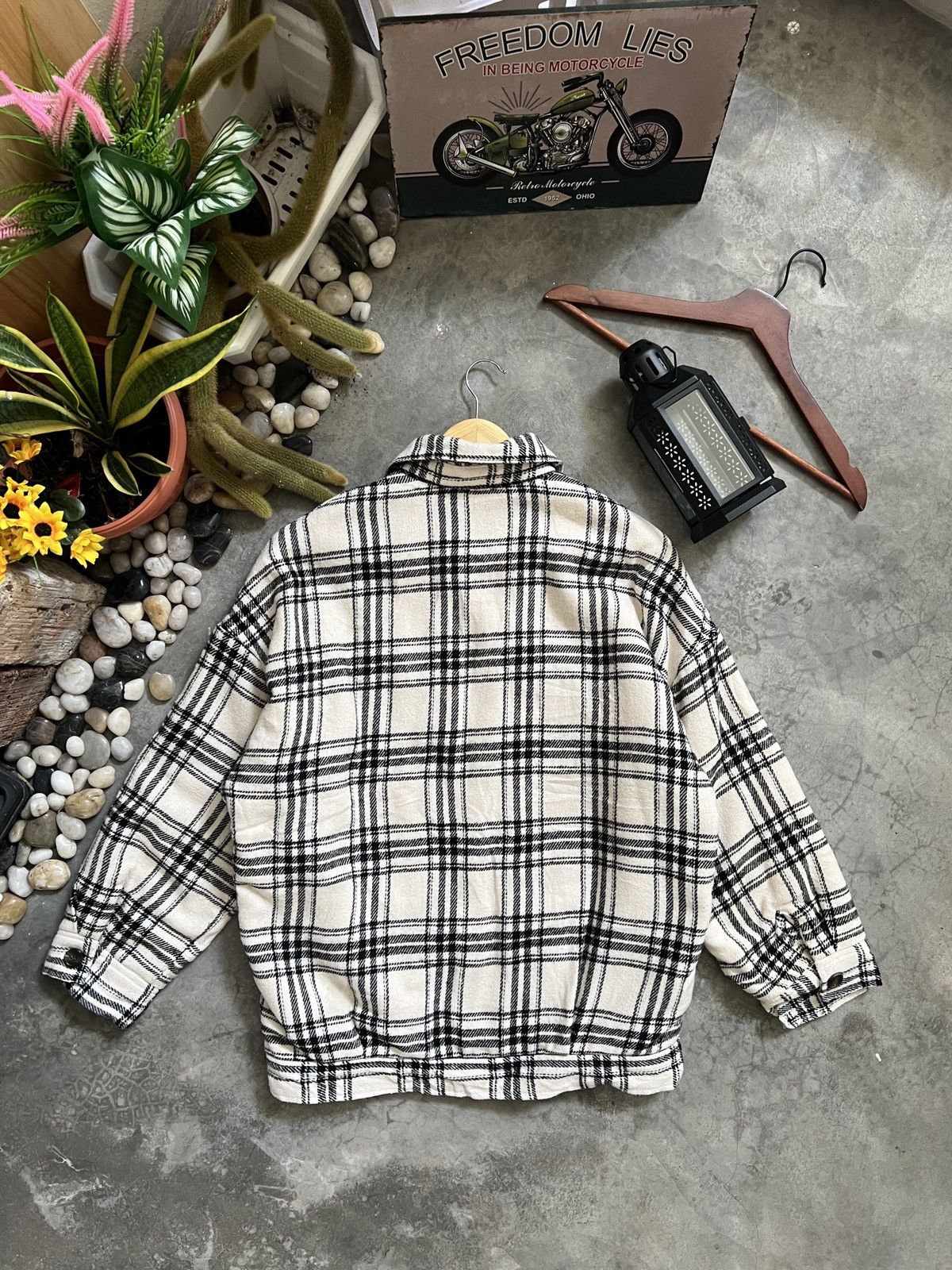 Japanese Brand × Vintage Vintage🖤 Plaid Flannel Sherpa Jacket Size US M / EU 48-50 / 2 - 7 Thumbnail