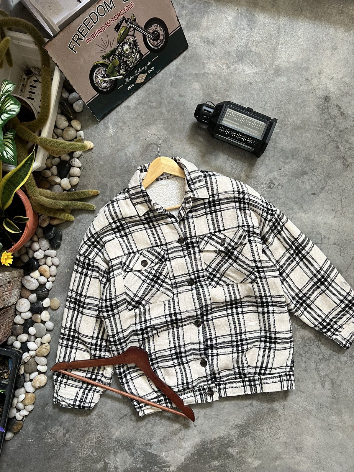 Japanese Brand × Vintage Vintage🖤 Plaid Flannel Sherpa Jacket Size US M / EU 48-50 / 2 - 3 Thumbnail