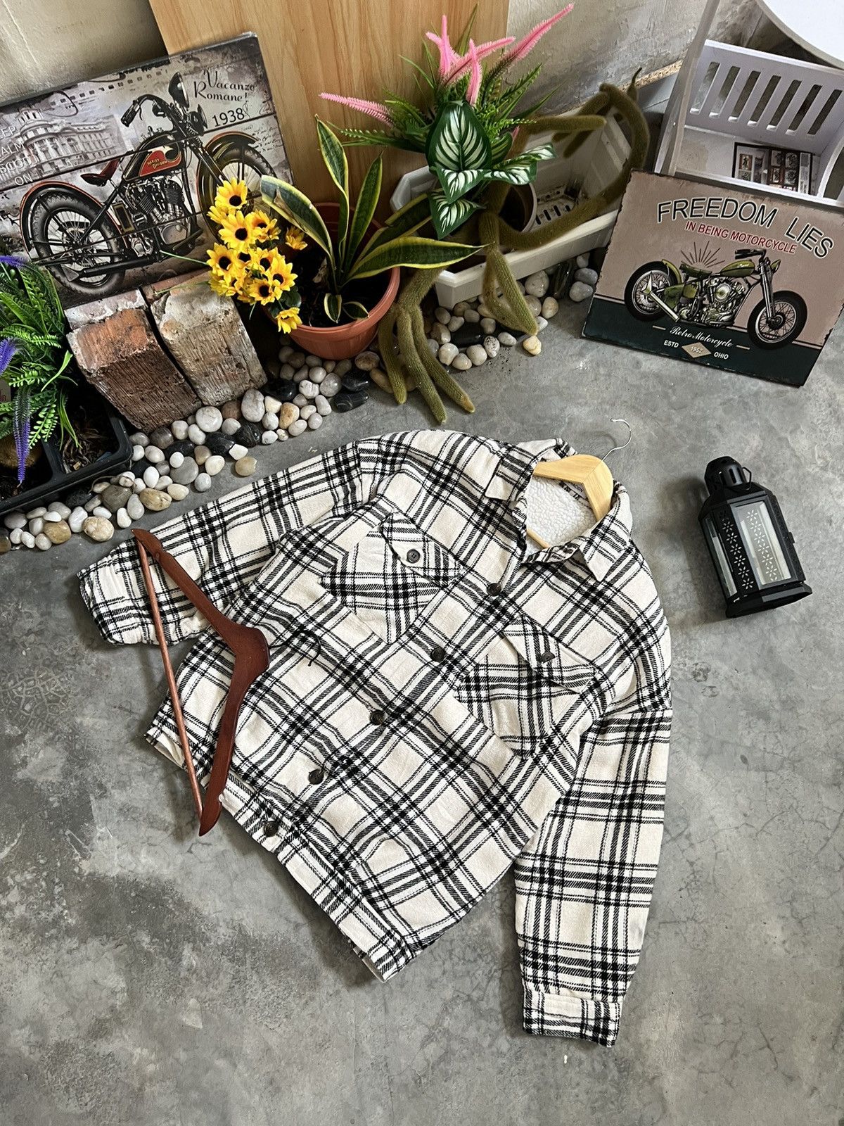 Japanese Brand × Vintage Vintage🖤 Plaid Flannel Sherpa Jacket Size US M / EU 48-50 / 2 - 4 Thumbnail