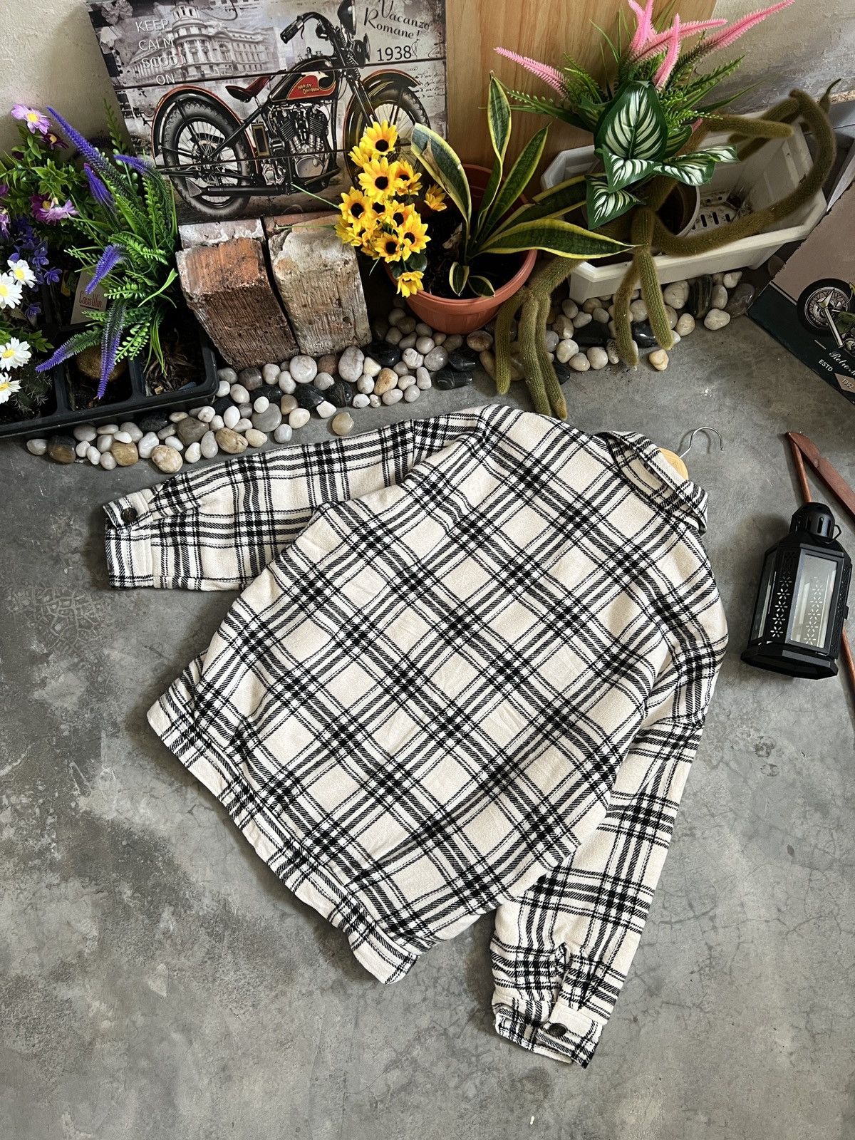 Japanese Brand × Vintage Vintage🖤 Plaid Flannel Sherpa Jacket Size US M / EU 48-50 / 2 - 10 Thumbnail