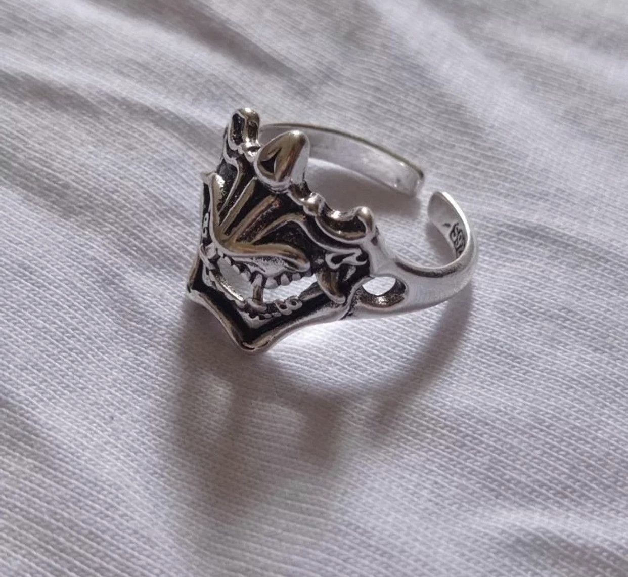 Jewelry × Vintage Demon Samurai Ring Japanese Ninja Hannya Mask Jewelry Chrome Size ONE SIZE - 4 Thumbnail