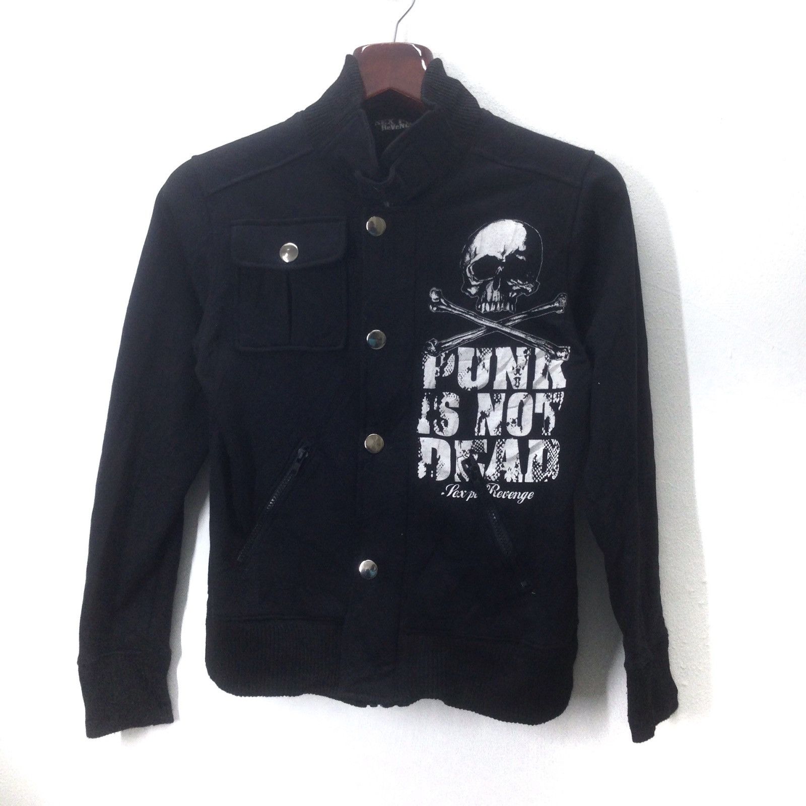 image of Seditionaries Punk Is Not Dead Jacket By Sex Pot Revenge in Black, Men's (Size Small)