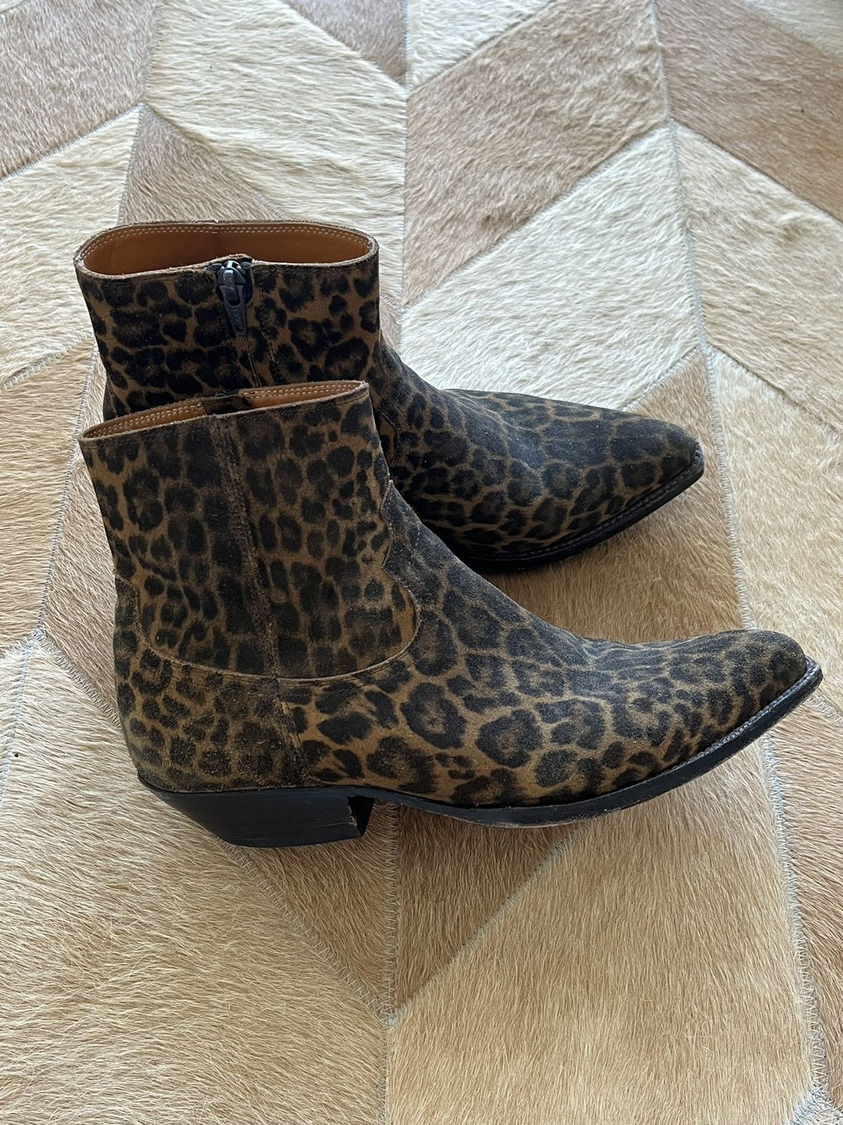 Saint Laurent Leopard Boots Grailed