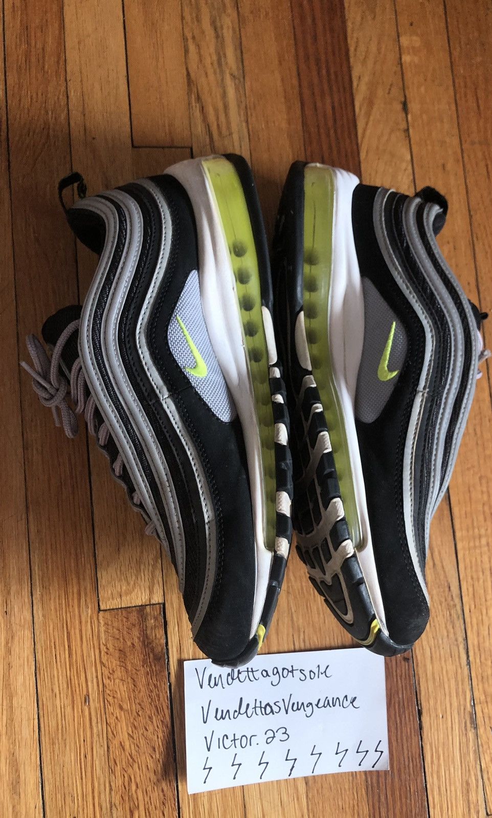 Nike Nike Air Max 97 OG Black Volt QS 2017 US9.5 Size US 9.5 / EU 42-43 - 4 Thumbnail