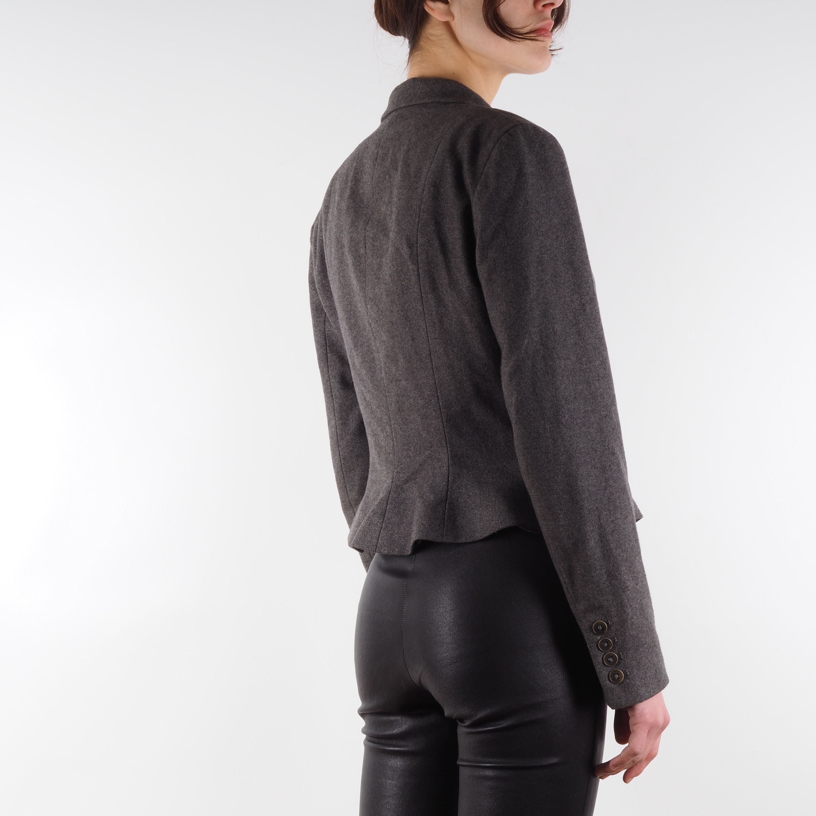 Ralph Lauren Purple Label Ralph Lauren Purple Label Gray Wool Cropped Blazer Size M / US 6-8 / IT 42-44 - 3 Thumbnail