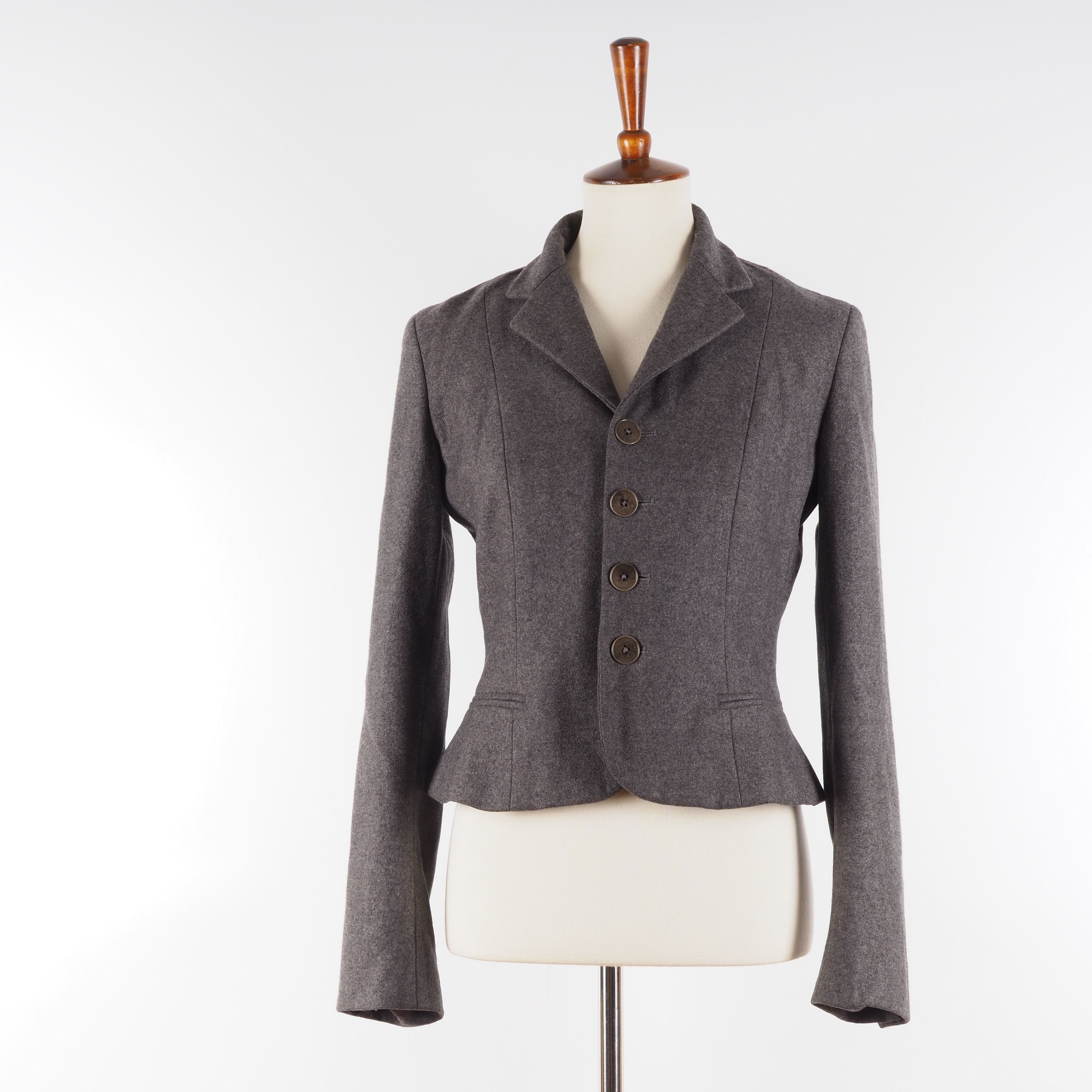 Ralph Lauren Purple Label Ralph Lauren Purple Label Gray Wool Cropped Blazer Size M / US 6-8 / IT 42-44 - 4 Thumbnail