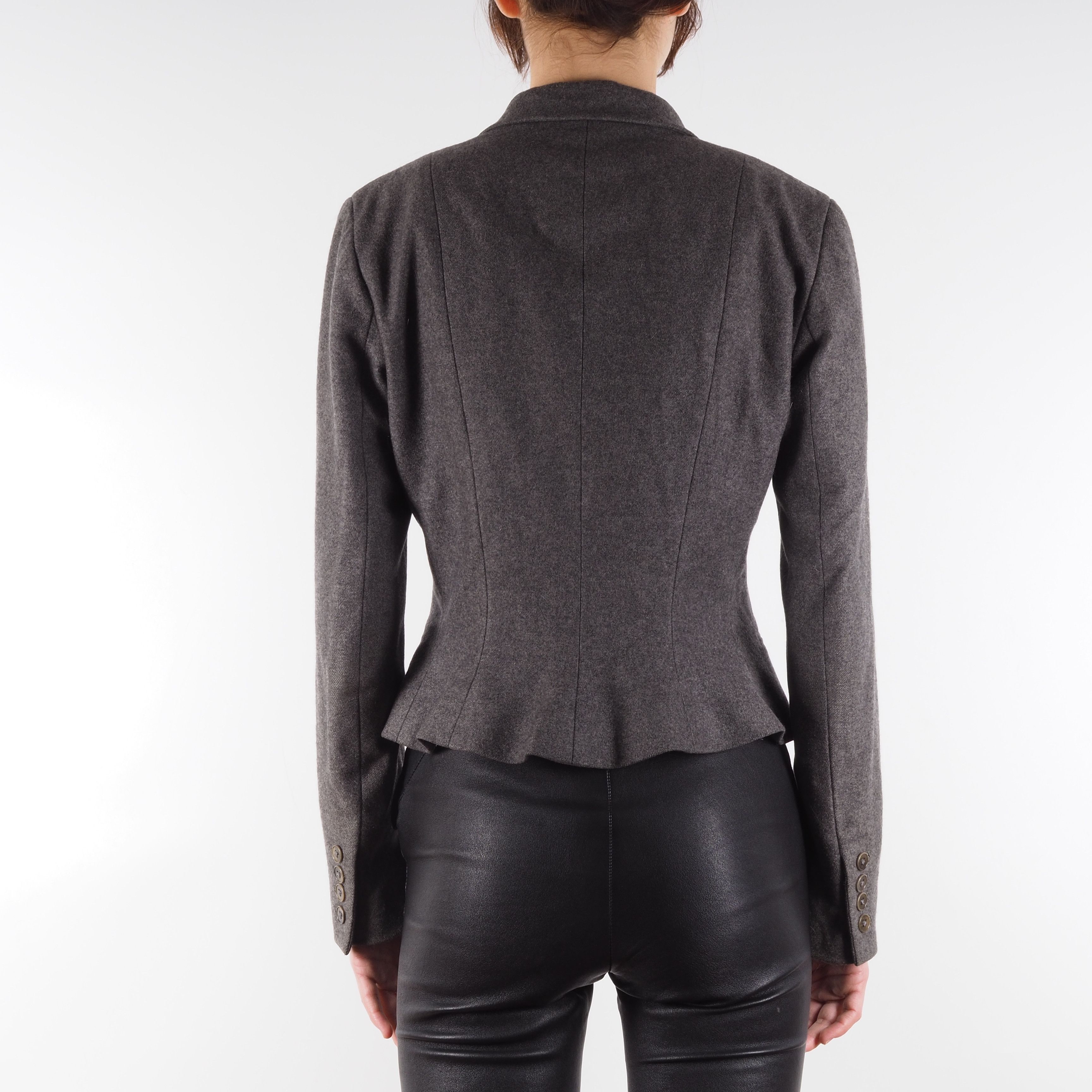 Ralph Lauren Purple Label Ralph Lauren Purple Label Gray Wool Cropped Blazer Size M / US 6-8 / IT 42-44 - 2 Thumbnail