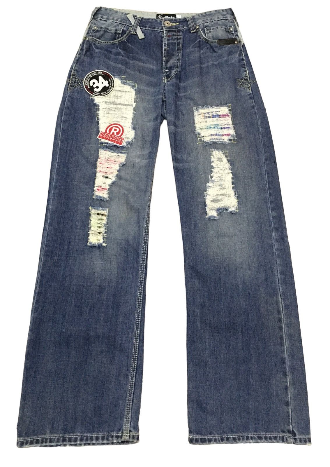 If Six Was Nine × Japanese Brand Rare Design Vintage Brand RealBvoice Distressed Jeans 1990s Size US 32 / EU 48 - 1 Thumbnail