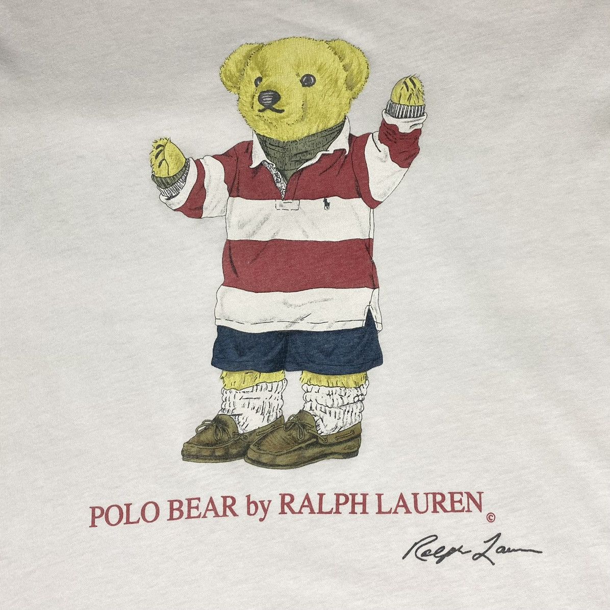Polo Ralph Lauren 💥Distressed💥90s Vintage Polo Bear By Ralph Lauren Shirt Size US M / EU 48-50 / 2 - 5 Thumbnail