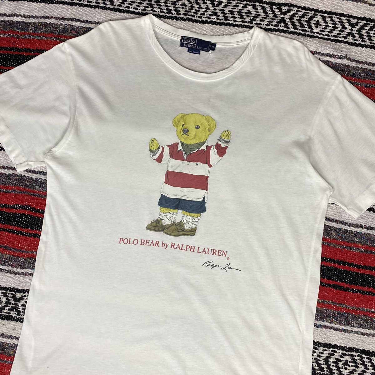Polo Ralph Lauren 💥Distressed💥90s Vintage Polo Bear By Ralph Lauren Shirt Size US M / EU 48-50 / 2 - 3 Thumbnail