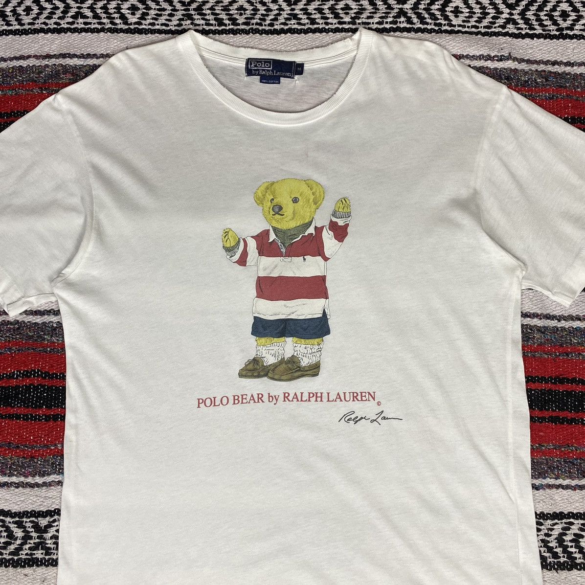 Polo Ralph Lauren 💥Distressed💥90s Vintage Polo Bear By Ralph Lauren Shirt Size US M / EU 48-50 / 2 - 4 Thumbnail