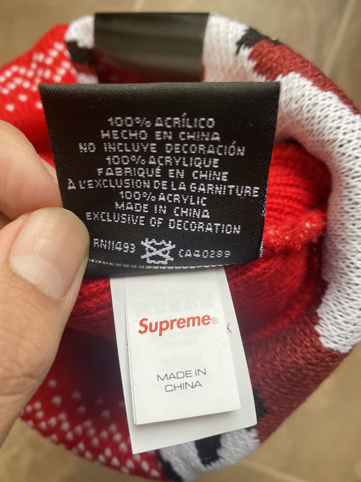 Supreme New Era Red sold Split Beanie