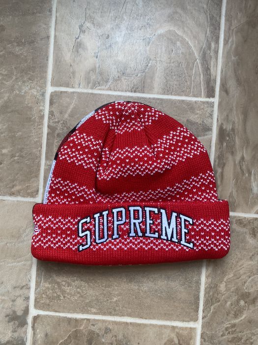 Supreme Supreme New Era Split Beanie Red | Grailed