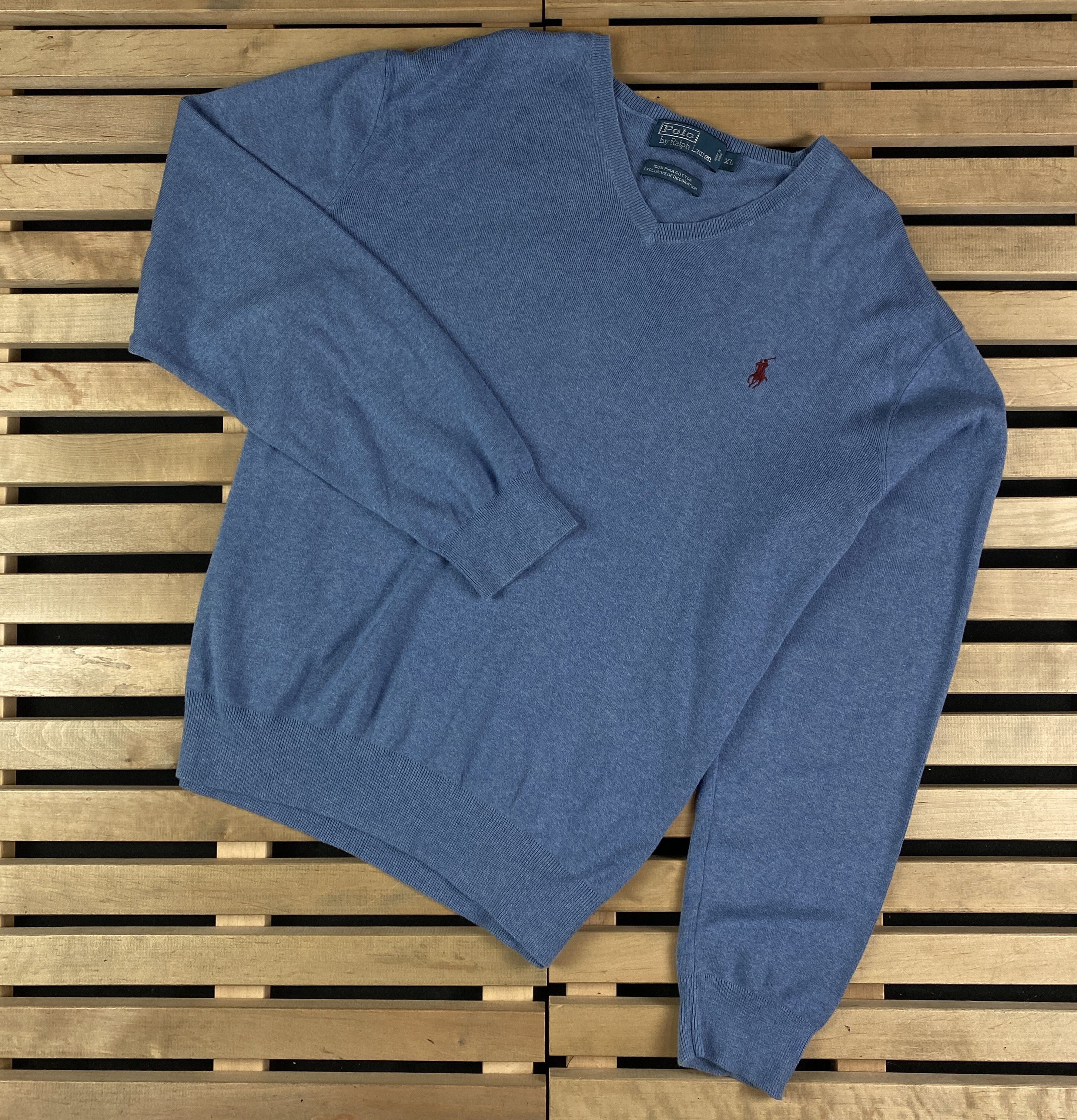 Polo Ralph Lauren Mens Jumper V Neck Polo Ralph Lauren Vintage Size XL Size US XL / EU 56 / 4 - 1 Thumbnail