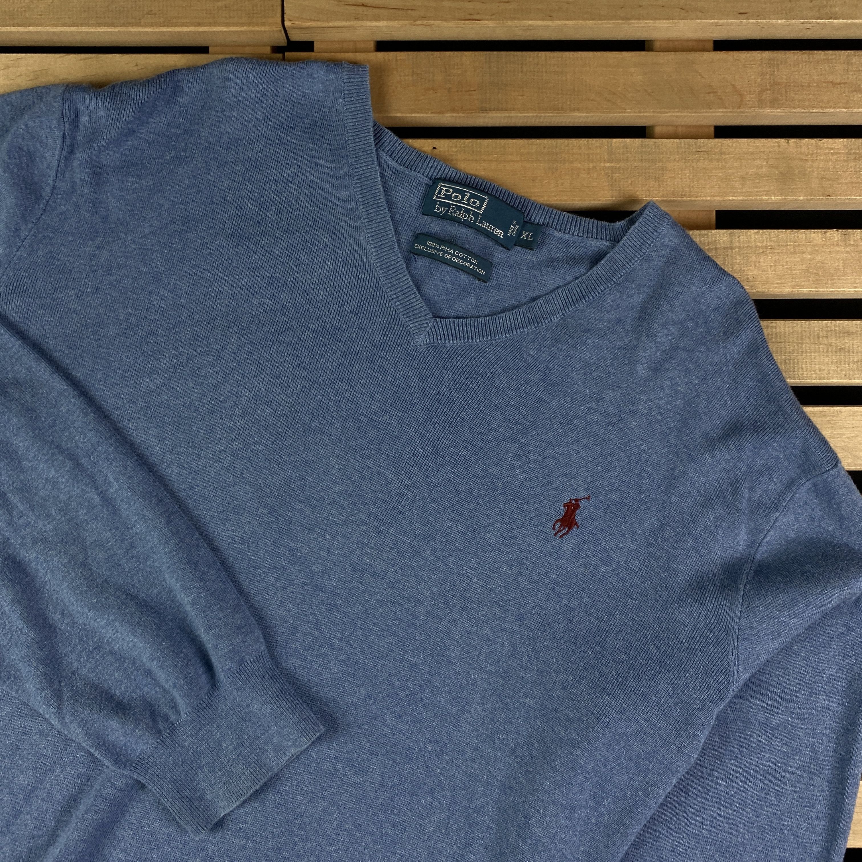 Polo Ralph Lauren Mens Jumper V Neck Polo Ralph Lauren Vintage Size XL Size US XL / EU 56 / 4 - 2 Thumbnail