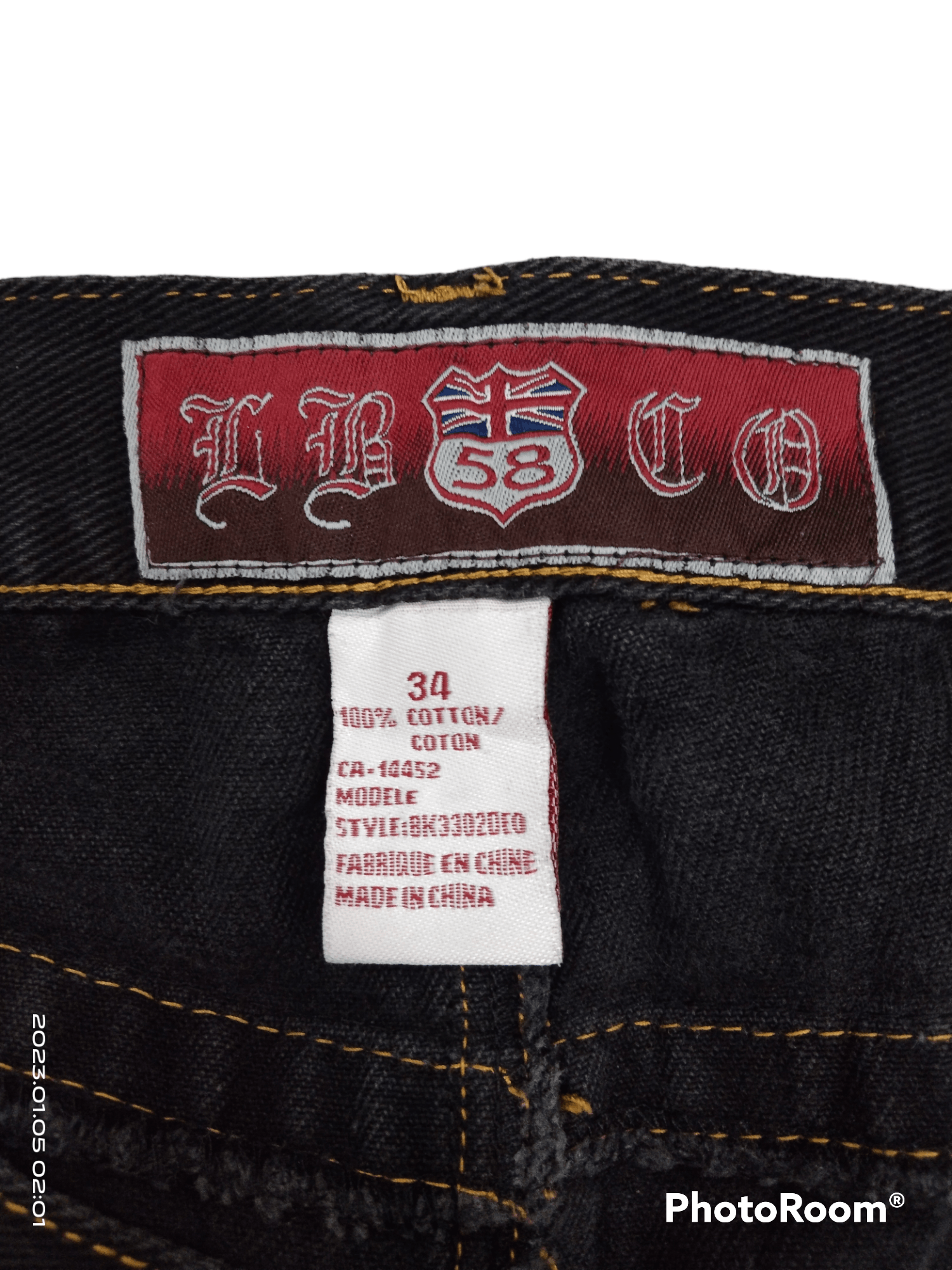 Japanese Brand DISTRESSED BAGGY FLAME LBCO 58 BLACK DENIM PANTS Size US 33 - 7 Thumbnail