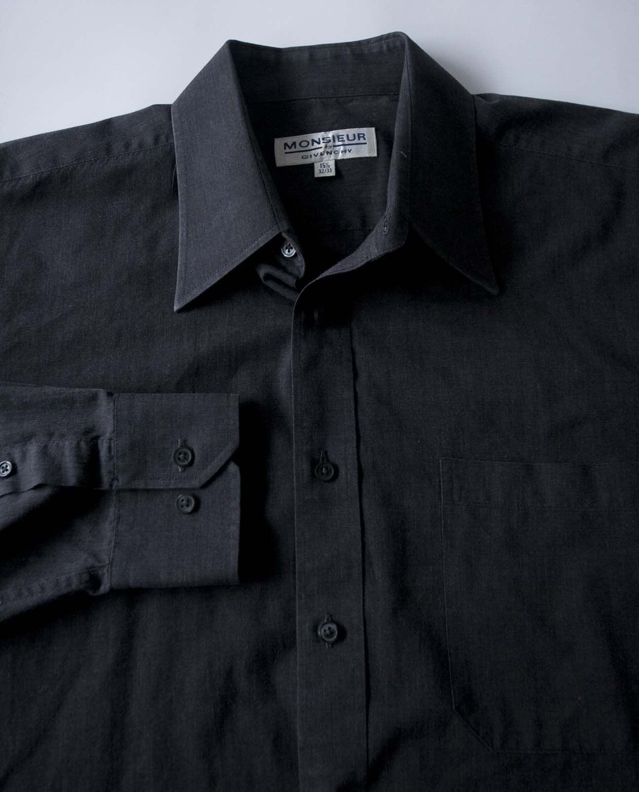 image of Monsieur Givenchy Shirt Dark Gray Size 15.5, Men's