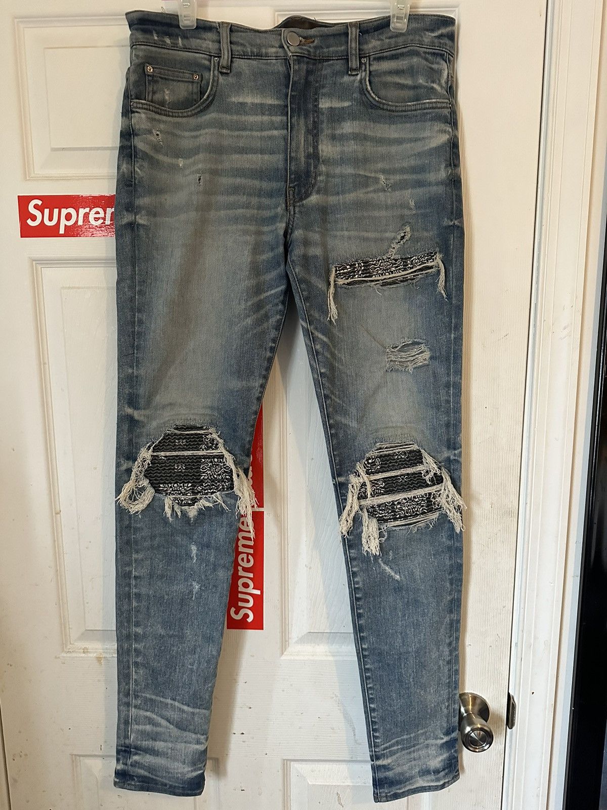 Amiri Amiri Dirty Indigo Bandana MX1 Jeans Grailed
