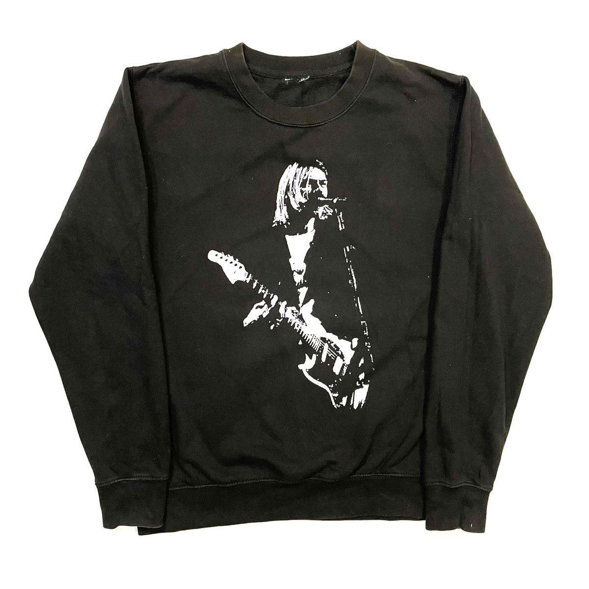 Kurt Cobain black sweatshirt graphic Nirvana vintage 90s 80s