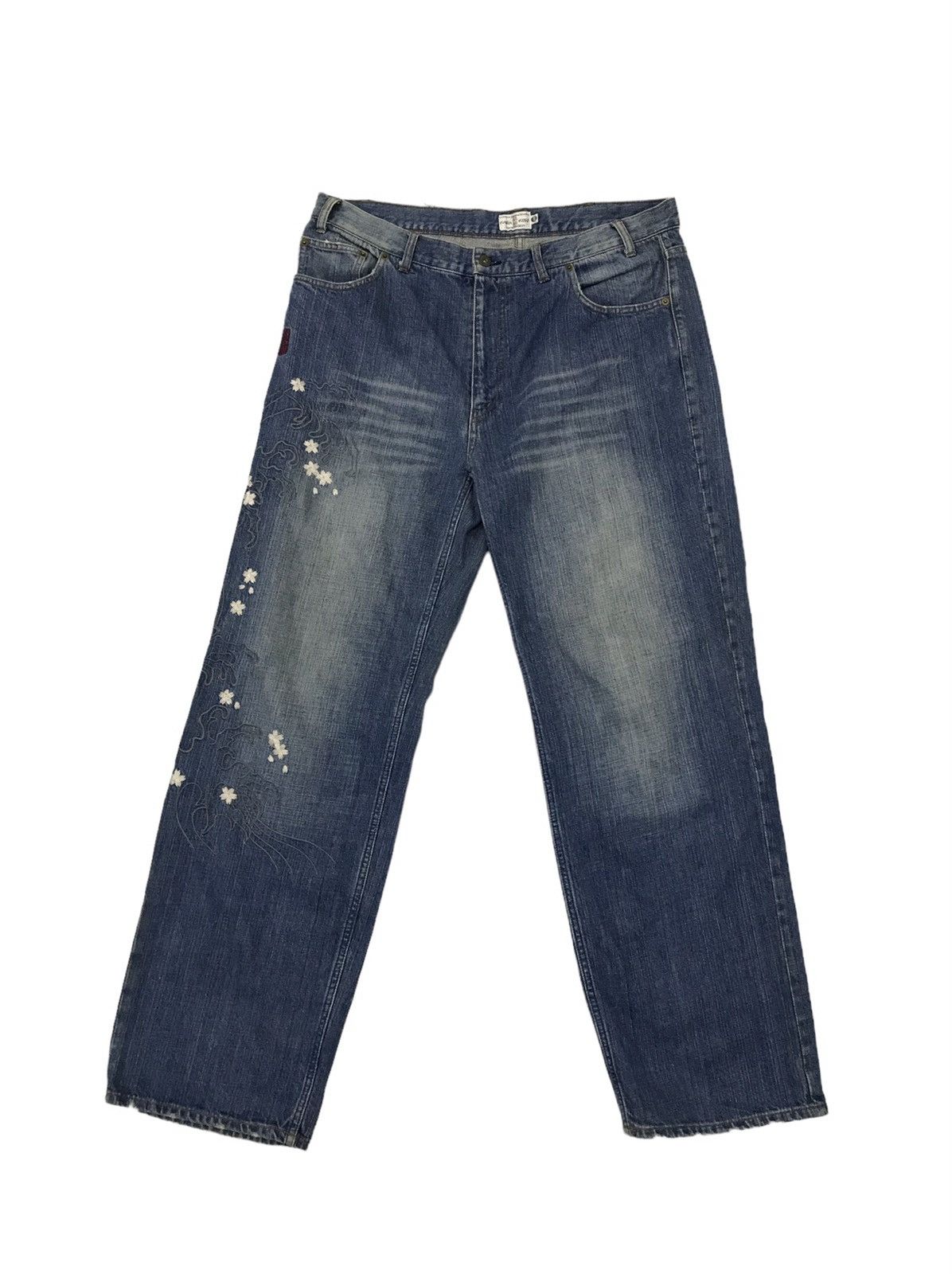 Japanese Brand KARAKURI GENERATION ECCENTRIC ORIGINAL GRAPHICS DENIM PANTS Size US 39 - 2 Thumbnail