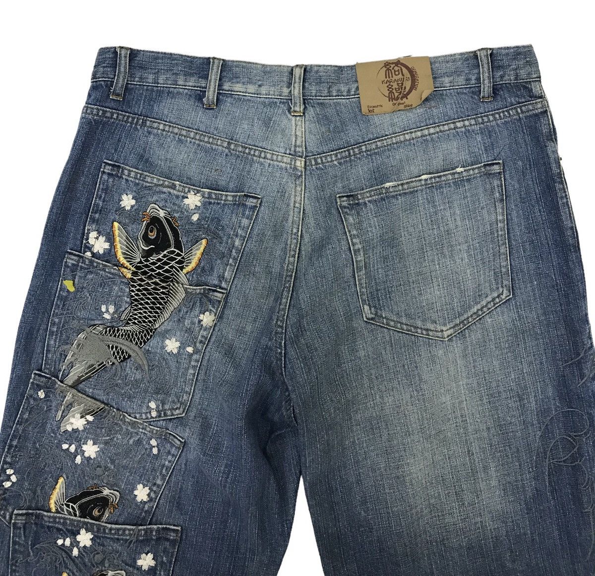 Japanese Brand KARAKURI GENERATION ECCENTRIC ORIGINAL GRAPHICS DENIM PANTS Size US 39 - 4 Thumbnail