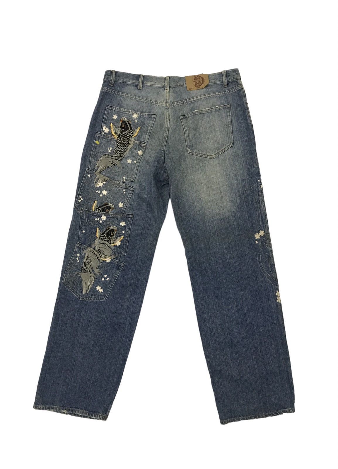Japanese Brand KARAKURI GENERATION ECCENTRIC ORIGINAL GRAPHICS DENIM PANTS Size US 39 - 1 Thumbnail