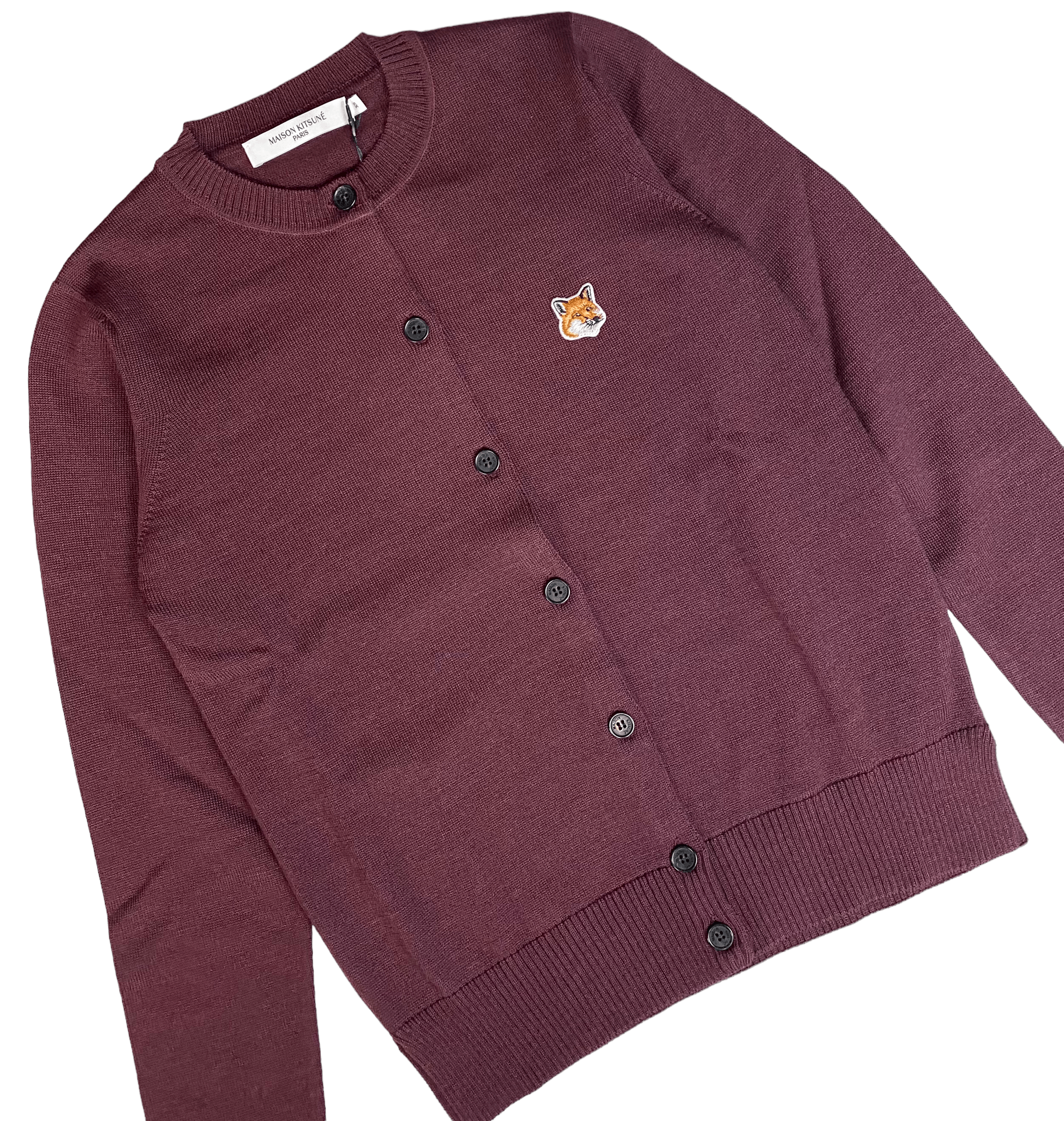 Maison Kitsune Womens Fox Head Patch Cardigan -JW00508KT1036