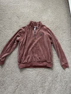 Supreme LACOSTE Velour Half-Zip Track Top Light Maroon, 52% OFF