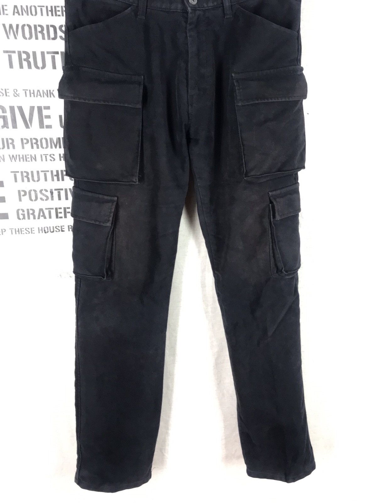 Japanese Brand STUDIO ORIBE HIDDEN BUTTON ACID WASH CARGO PANT Size US 33 - 8 Thumbnail