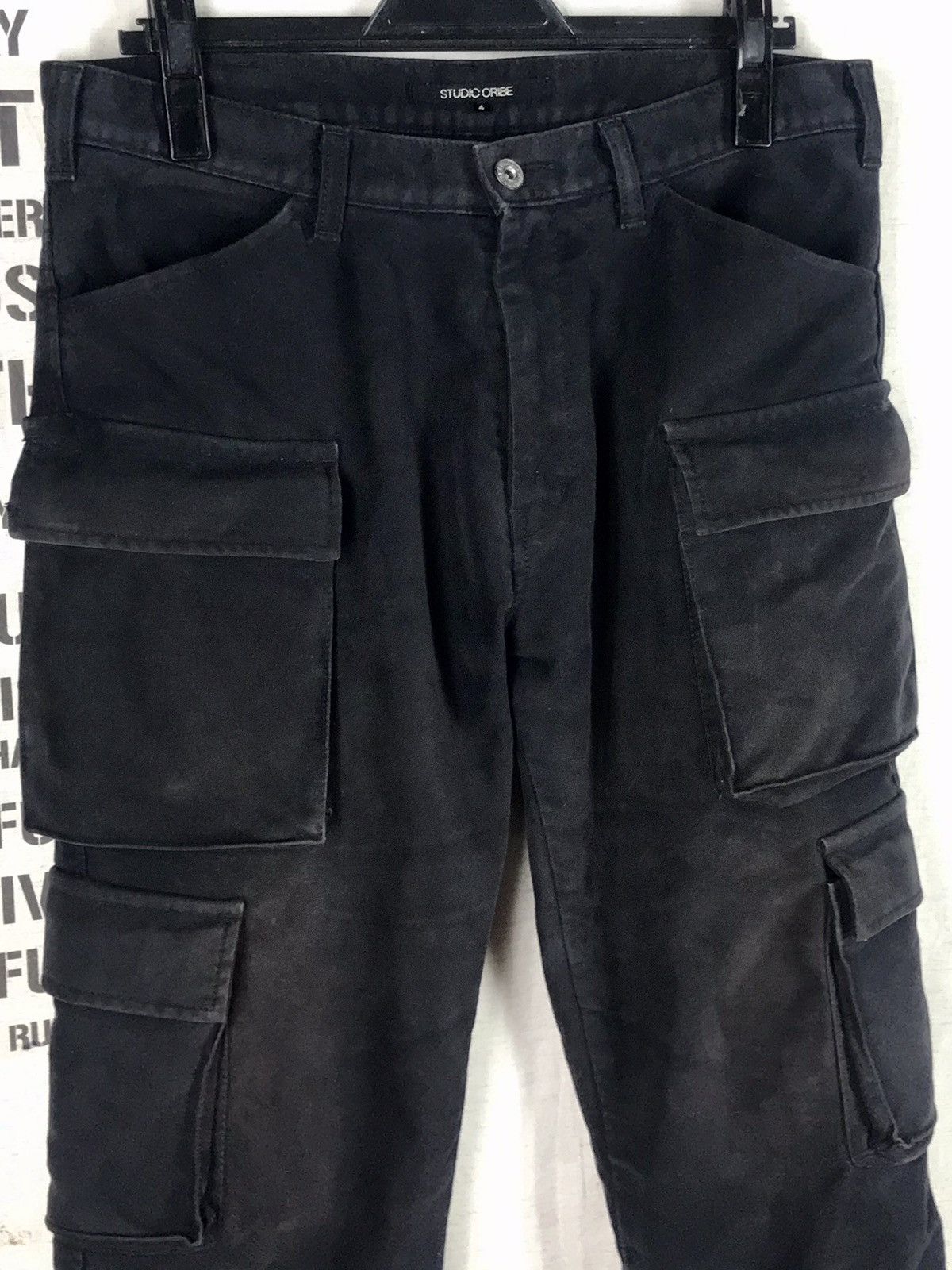 Japanese Brand STUDIO ORIBE HIDDEN BUTTON ACID WASH CARGO PANT Size US 33 - 4 Thumbnail