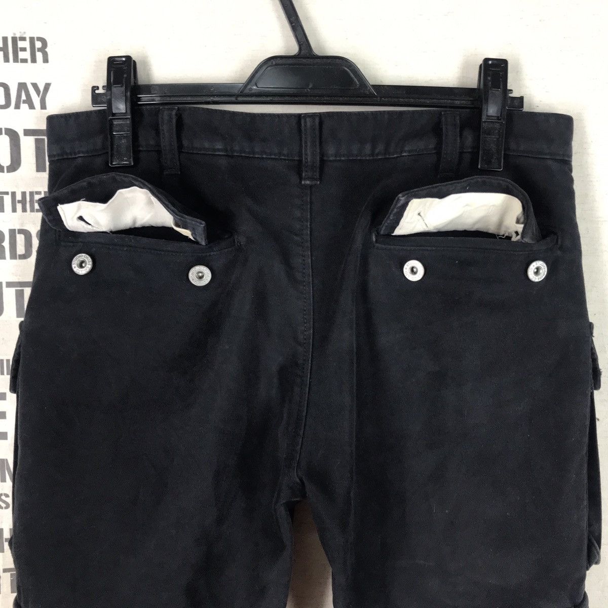 Japanese Brand STUDIO ORIBE HIDDEN BUTTON ACID WASH CARGO PANT Size US 33 - 14 Thumbnail