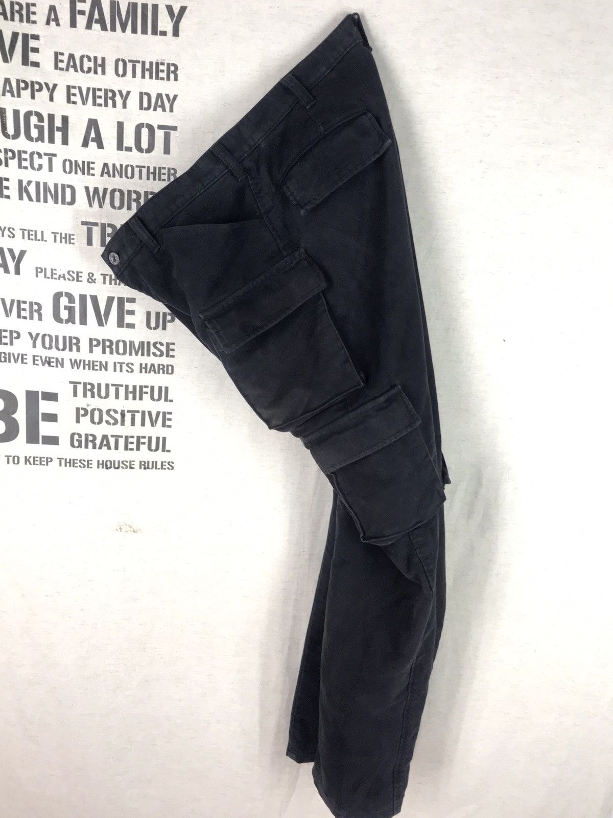 Japanese Brand STUDIO ORIBE HIDDEN BUTTON ACID WASH CARGO PANT Size US 33 - 6 Thumbnail
