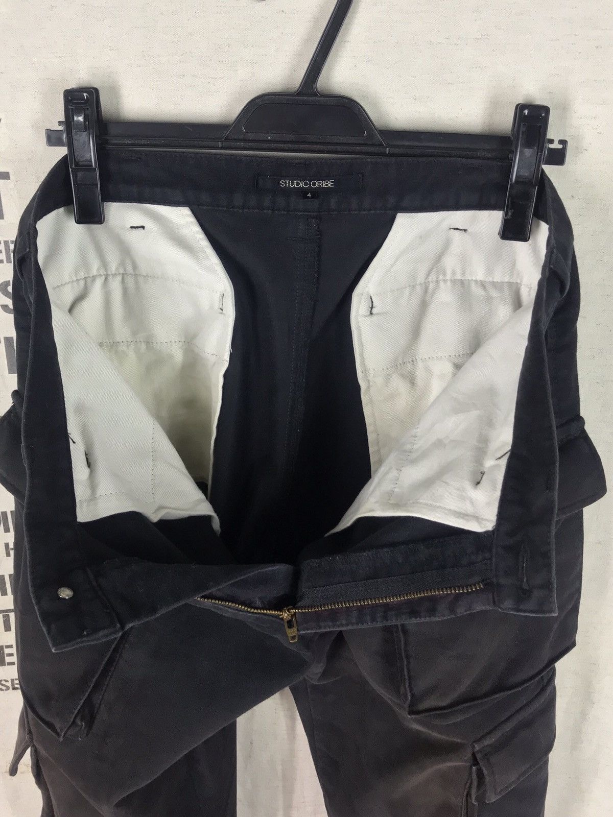 Japanese Brand STUDIO ORIBE HIDDEN BUTTON ACID WASH CARGO PANT Size US 33 - 19 Thumbnail