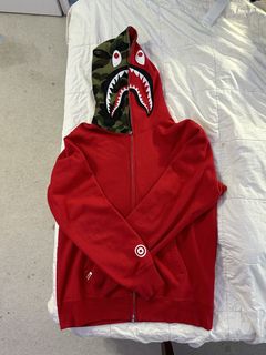 BAPE Shark Teriyaki Alien pullover hoodie a bathing ape NIGO Gray Size S