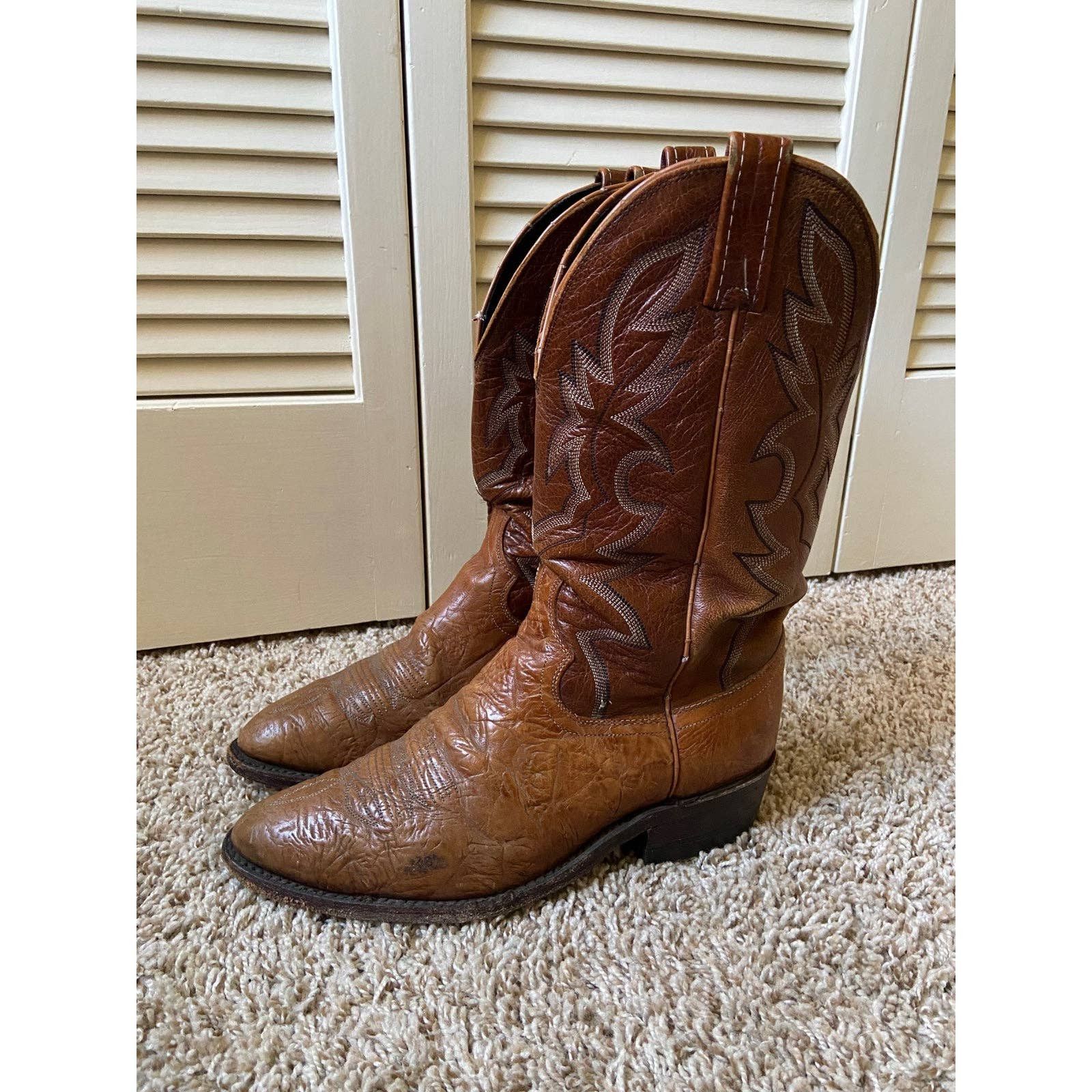 Dan Post Dan Post Brown Leather Cowboy Boots Western Men’s Size 9 EW Size US 9 / EU 42 - 3 Thumbnail