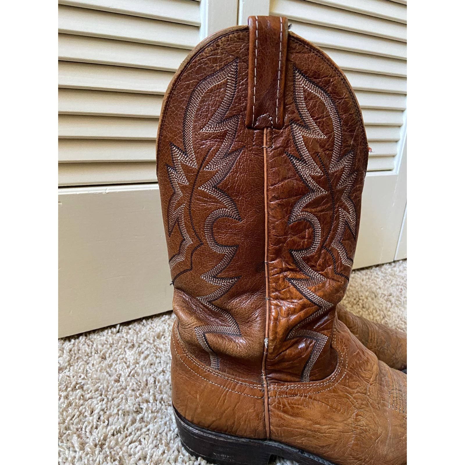 Dan Post Dan Post Brown Leather Cowboy Boots Western Men’s Size 9 EW Size US 9 / EU 42 - 7 Thumbnail
