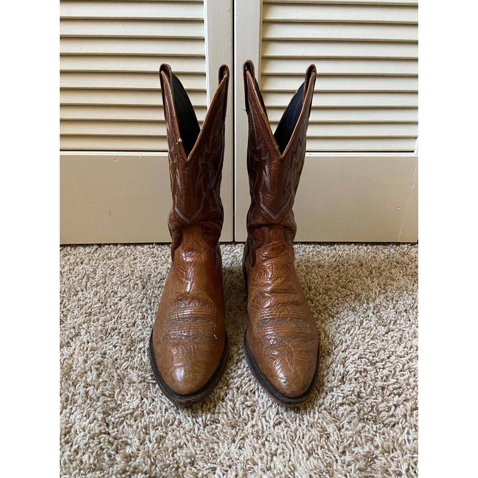 Dan Post Dan Post Brown Leather Cowboy Boots Western Men’s Size 9 EW Size US 9 / EU 42 - 4 Thumbnail