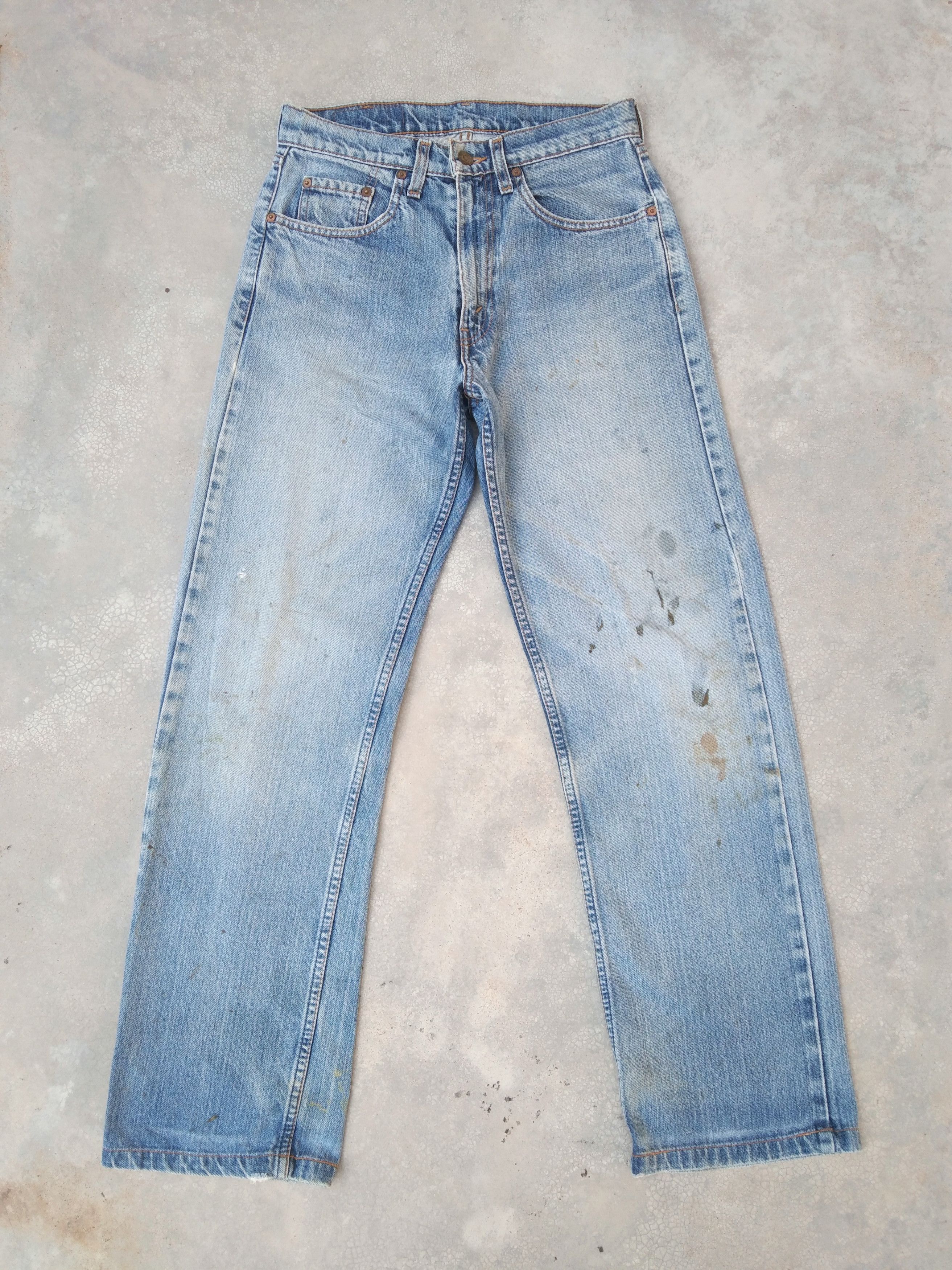 image of 90's Vintage Levi's Jeans 512 Light Wash Distressed Denim in Blue, Men's (Size 28)