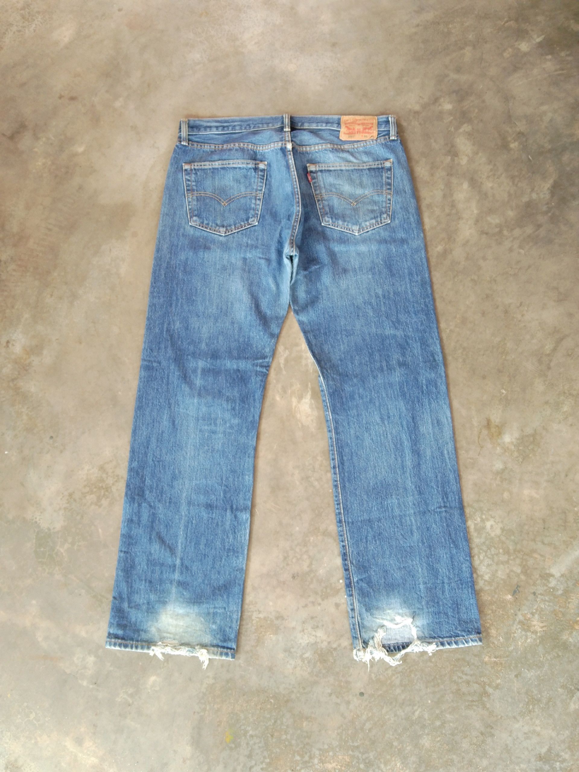 Levi's Vintage Levi's 501 Straight Leg Distressed Jeans 36x32 Size US 36 / EU 52 - 2 Thumbnail