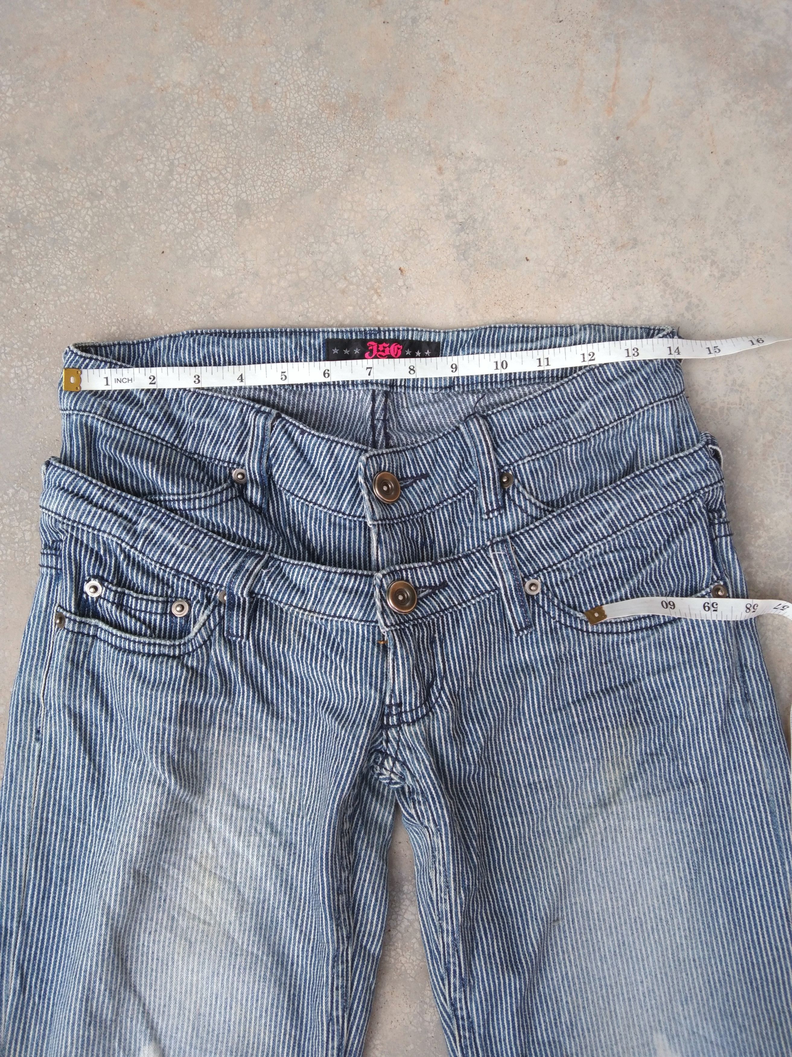 Japanese Brand × Jean Vintage Japanese Striped Double Waist Retro Punk Jeans 28x30 Size US 28 / EU 44 - 5 Thumbnail
