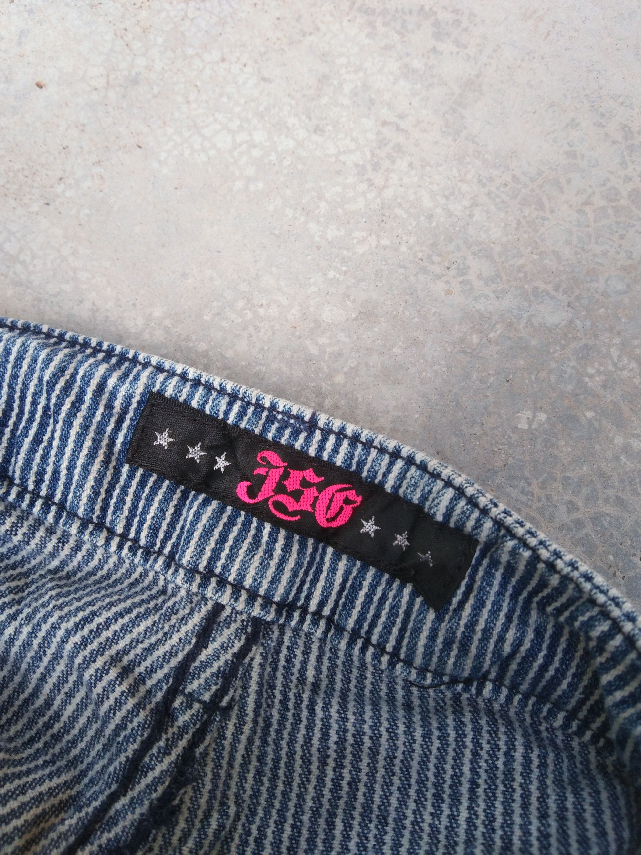 Japanese Brand × Jean Vintage Japanese Striped Double Waist Retro Punk Jeans 28x30 Size US 28 / EU 44 - 7 Thumbnail
