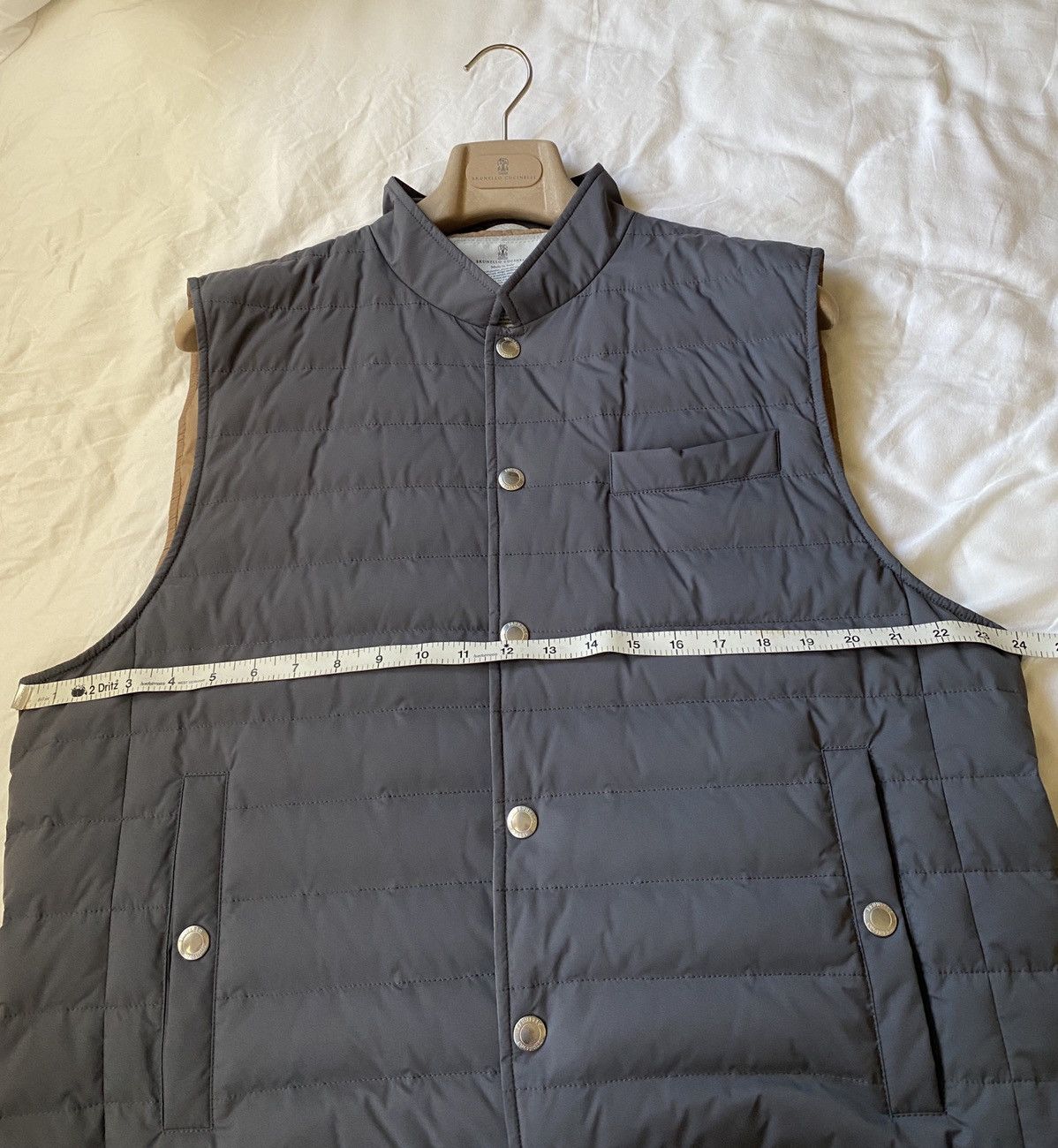 Brunello Cucinelli Down/Nylon Vest Gray Size US XXL / EU 58 / 5 - 19 Thumbnail