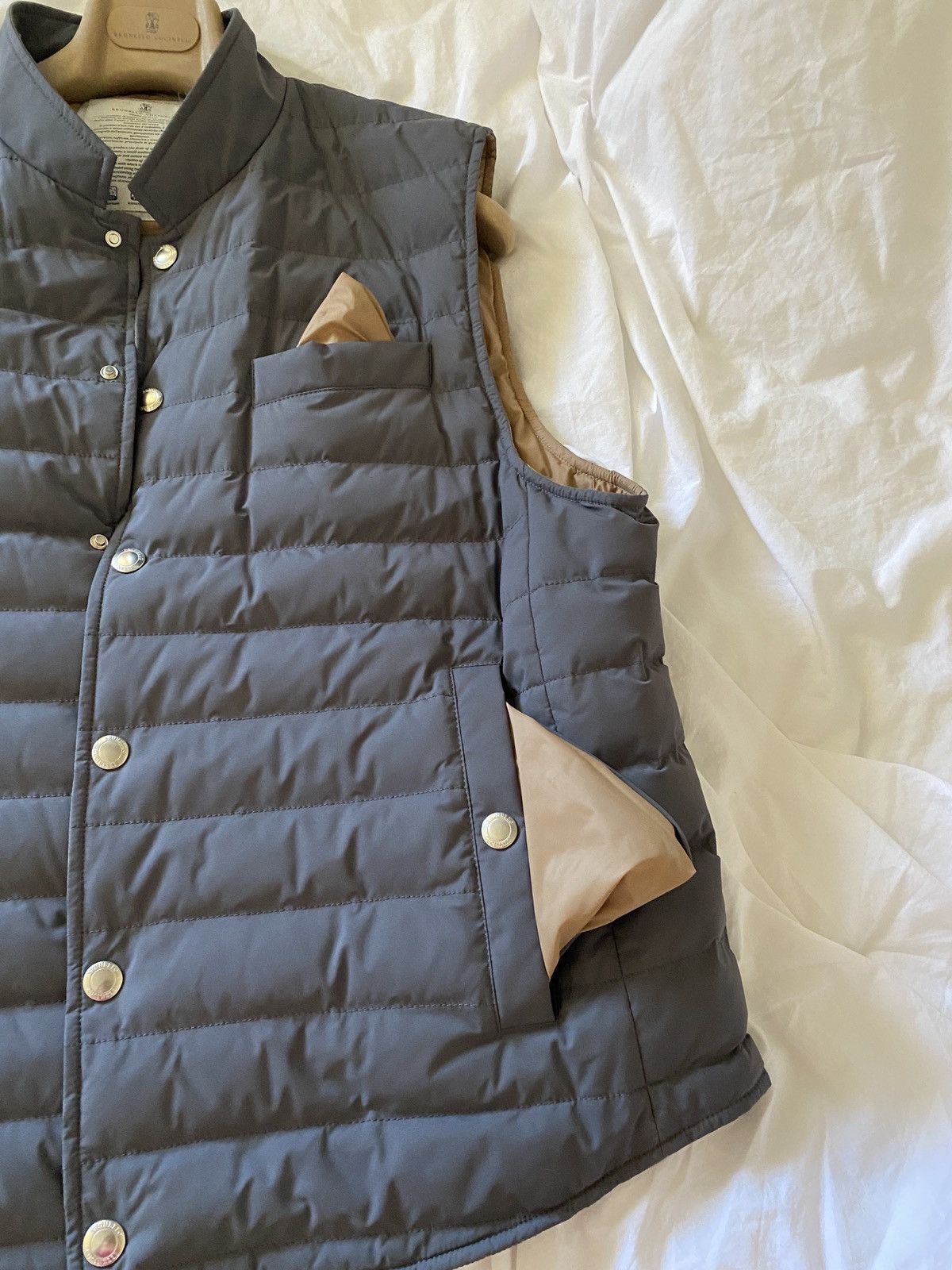 Brunello Cucinelli Down/Nylon Vest Gray Size US XXL / EU 58 / 5 - 9 Thumbnail